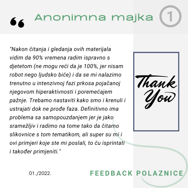 Feedback povratna informacija EduList edukacija anonimna majka
