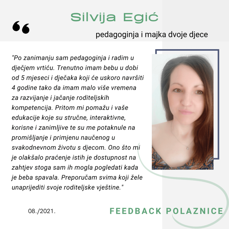 Feedback povratna informacija EduList edukacija Silvija Egić pedagoginja i majka