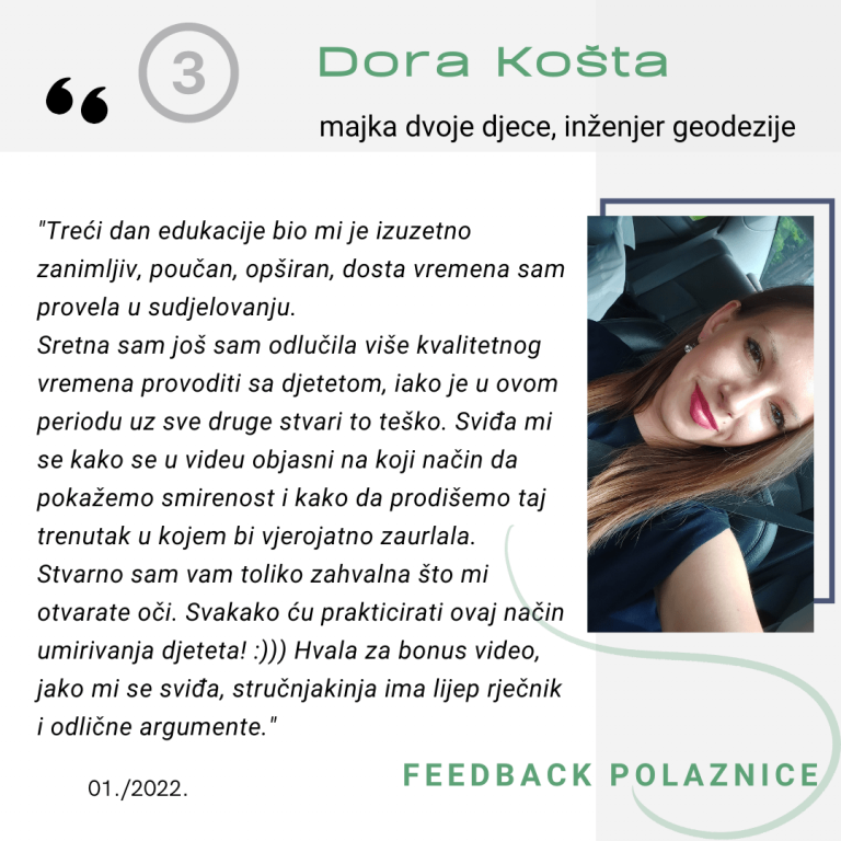 Feedback povratna informacija EduList edukacija Dora Košta majka dvoje djece