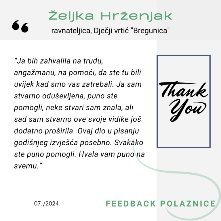 Feedback povratna informacija EduList edukacija ravnateljica Željka Hrženjak