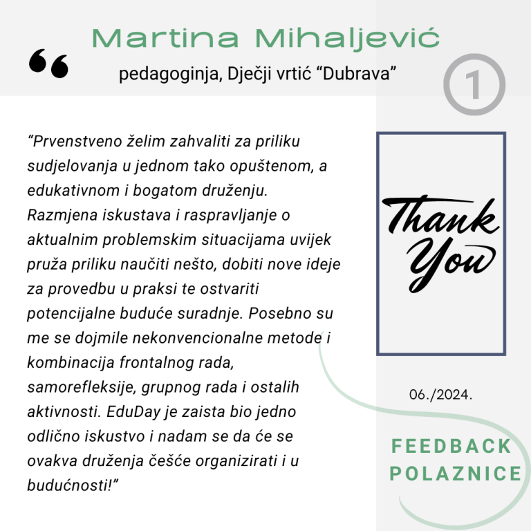 Feedback povratna informacija EduList edukacija pedagoginja Martina Mihaljević