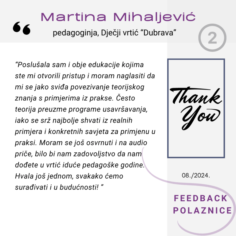 Feedback povratna informacija EduList edukacija pedagoginja Martina Mihaljević
