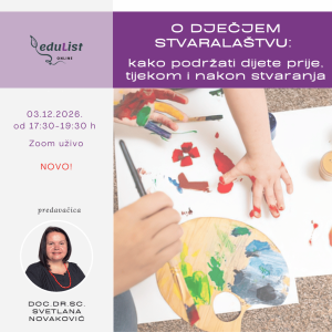 Dječje stvaralaštvo – online edukacija doc. dr. sc. Svetlane Novaković