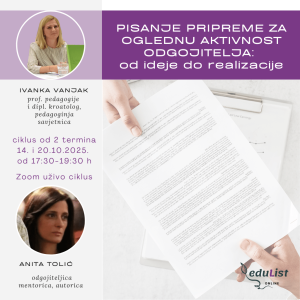 Priprema za oglednu aktivnost odgojitelja – online edukacija