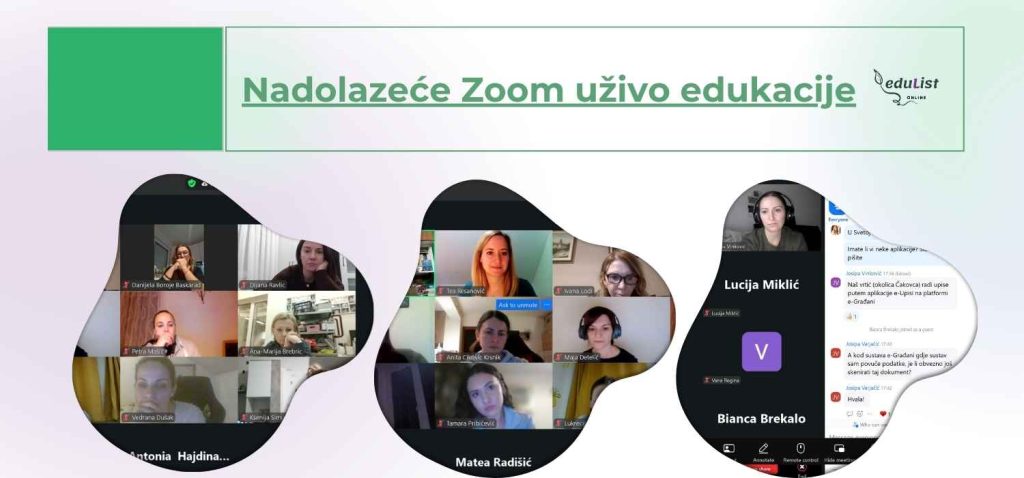 EduList edukacije, Zoom uživo za stručnjake, vrtiće, rani i predškolski odgoj i obrazovanje